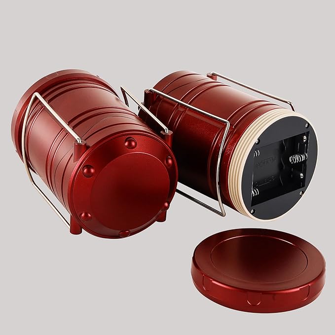 Lichamp LED Camping Lantern, 4 Pack Battery Powered Flashlight for Power Outages, Portable Collapsible Hanging Light Essential for Home, Outdoor, Emergency Lamp Survival Kit Gear for Hurricane,B4BD-VerdiqueGarden