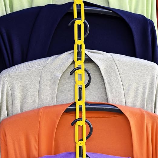 Vicenpal 50ft Plastic Barrier Chain Yellow Plastic Chain Links Weatherproof Safety Link Crowd Control Barriers Garden Fence Decoration (1 Pieces)-VerdiqueGarden