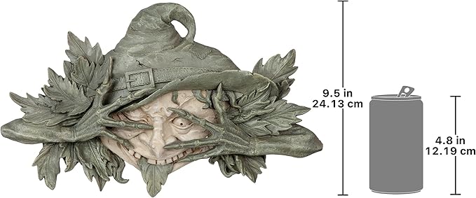 Design Toscano Poison Ivy Forest Witch Greenman Wall Hanging Sculpture, 15.5" Wx2 Dx9.5 H, two tone stone-VerdiqueGarden