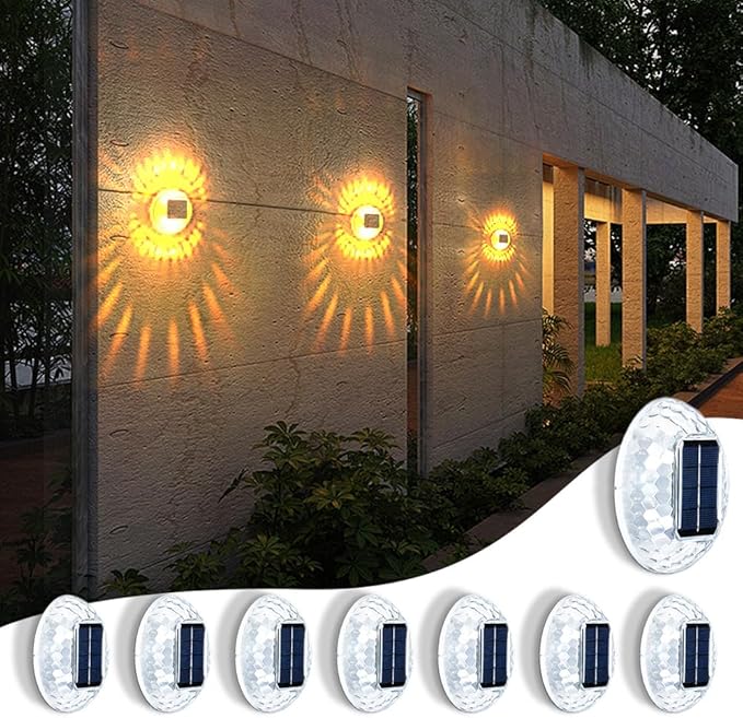Atmosphere Solar Lights IPX4 Waterproof Wall Lights for Backyard, Railing, Step, Patio, Deck, Stair Railings (8 Pack)-VerdiqueGarden