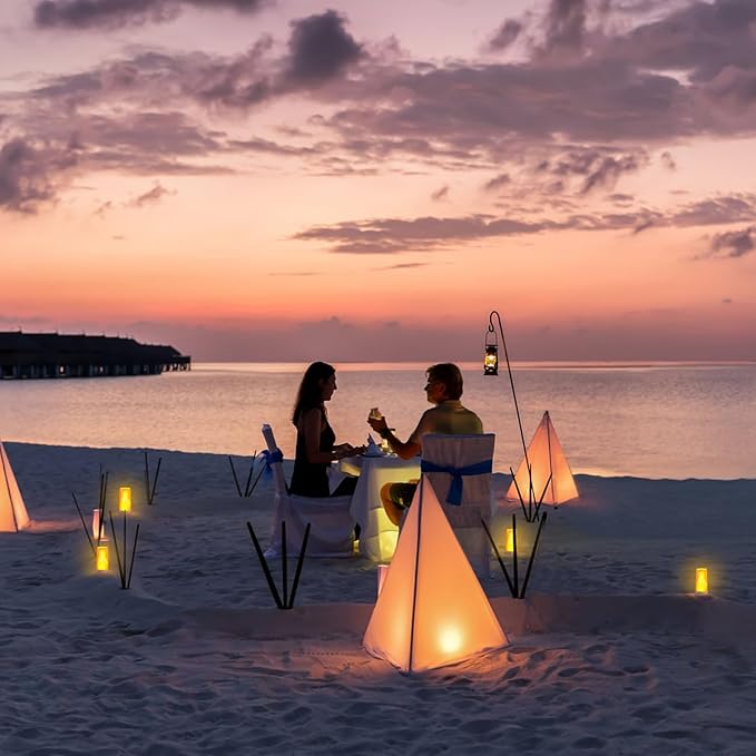 Hompavo 【Upgraded】 LED Flame Lights with Remote & Timer, 4-Mode Rechargeable Battery Operated Flameless Candles, Waterproof Pillar Flickering Lanterns for Bathroom Patio Wedding Halloween Home Decor-VerdiqueGarden