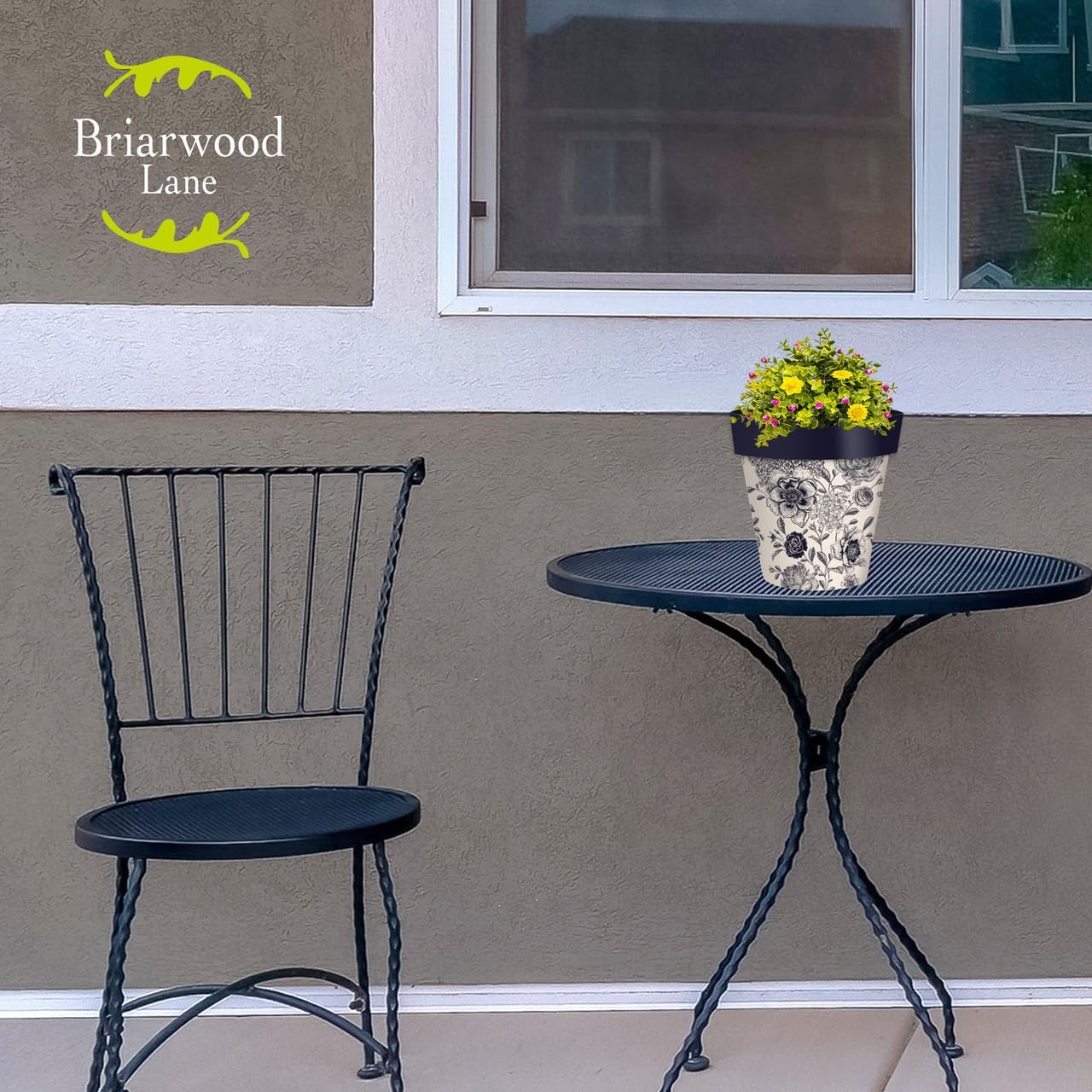 Briarwood Lane Woodcut Floral Small Planter-VerdiqueGarden