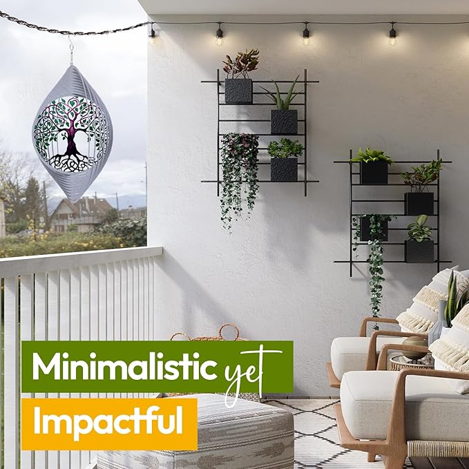 Tree of Life Wind Spinners for Yard and Garden, Metal Ornaments for Garden Décor, Outdoor Wind Spinner, Tree of Life Gifts, Outdoor Garden Decoration, 12 inch Tree of Life Wall Décor by ISEO-VerdiqueGarden