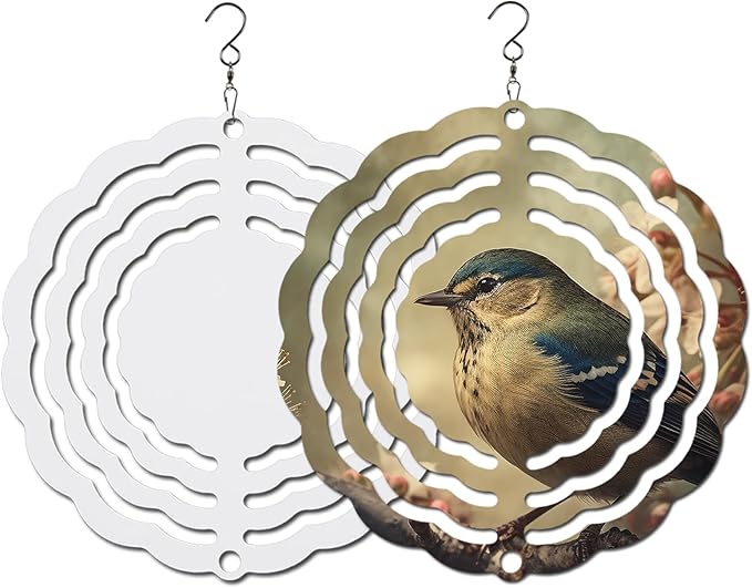 10 pcs Sublimation Wind Spinner Blanks 3 Inch Round 3D Aluminum Sublimation Blanks Wind Spinners Bulk Hanging Wind Spinners DIY Crafts Sublimation Ornaments-VerdiqueGarden
