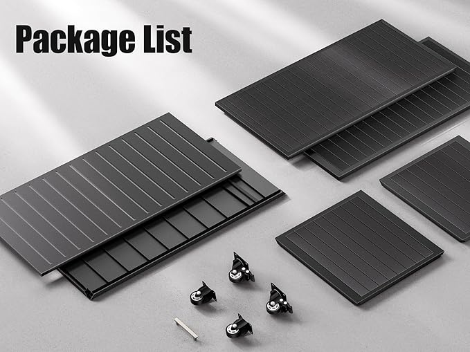 Outdoor Storage Box with Wheels 135 Gallon, Mobile Waterproof Aluminum Deck Box, UV Resistant Patio Storage Box with Lid for Patio Furniture, Garden Tools (Black)-VerdiqueGarden