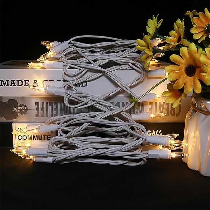 MULTI-SPARKING White Christmas LED Lights - 35 Count Warm White Christmas String Lights for Small Tree, Crafts, Holiday, Indoor/Outdoor Decorations, 11 Feet White Wire, UL Certified, Connectable-VerdiqueGarden