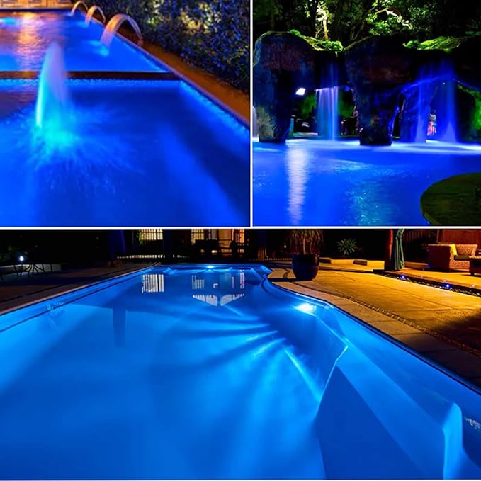 Pond Lights with Timer, Colored Fountain Lights IP68 Waterproof Pond Light, Underwater LED Dimmable Outdoor Lights for Fish Tank Pond Fountain Garden Landscape, 2 Lights-VerdiqueGarden
