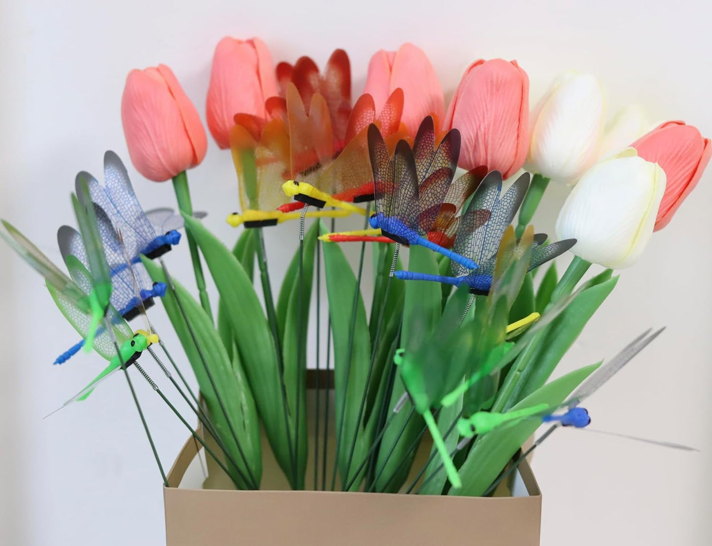 20Pcs Dragonfly Stakes, 9.8inch Dragonfly Garden Ornaments 3D Dragonfly Patio Decor Party Supplies for Indoor, Outdoor, Yard, Christmas Decor-VerdiqueGarden