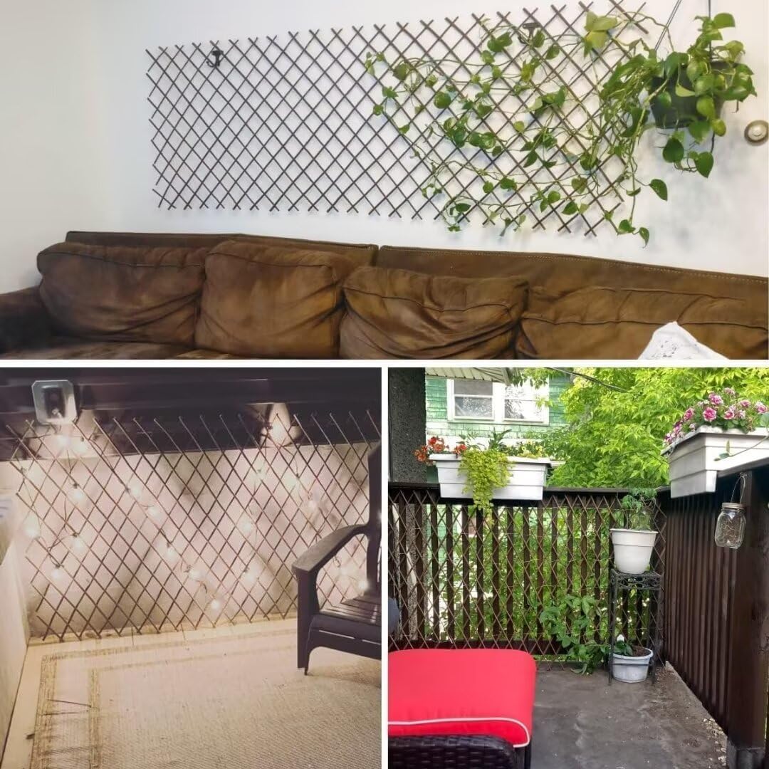 GLANT Lattice Fence Expandable Plant Climbing Trellis, Open Screen Willow Fencing-VerdiqueGarden