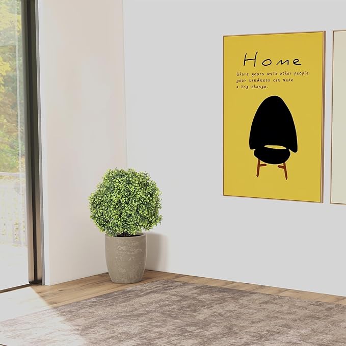 THE BLOOM TIMES 2ft Boxwood Topiary Ball Trees Artificial Outdoor Set of 2, 24" Faux Evergreen Plants Outside UV Resistant Greenery, Fake Potted Bushes and Shrubs for Front Porch Planter Patio Decor-VerdiqueGarden