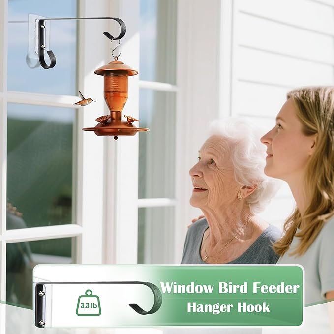 Bird Feeder Hanger Window Mount: Metal Hanging Bird Feeder 8Inch - Geometric Window Hummingbird Feeder - for Outside Decorative - 4pcs-VerdiqueGarden