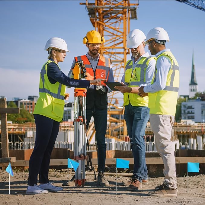 Zozen 50Pack Blue Marking Flags, Writable/15x4x5 Inch, Yard Flags for Lawn & Irrigation & Landscape & Sprinkler & Survey & Dog Training.-VerdiqueGarden