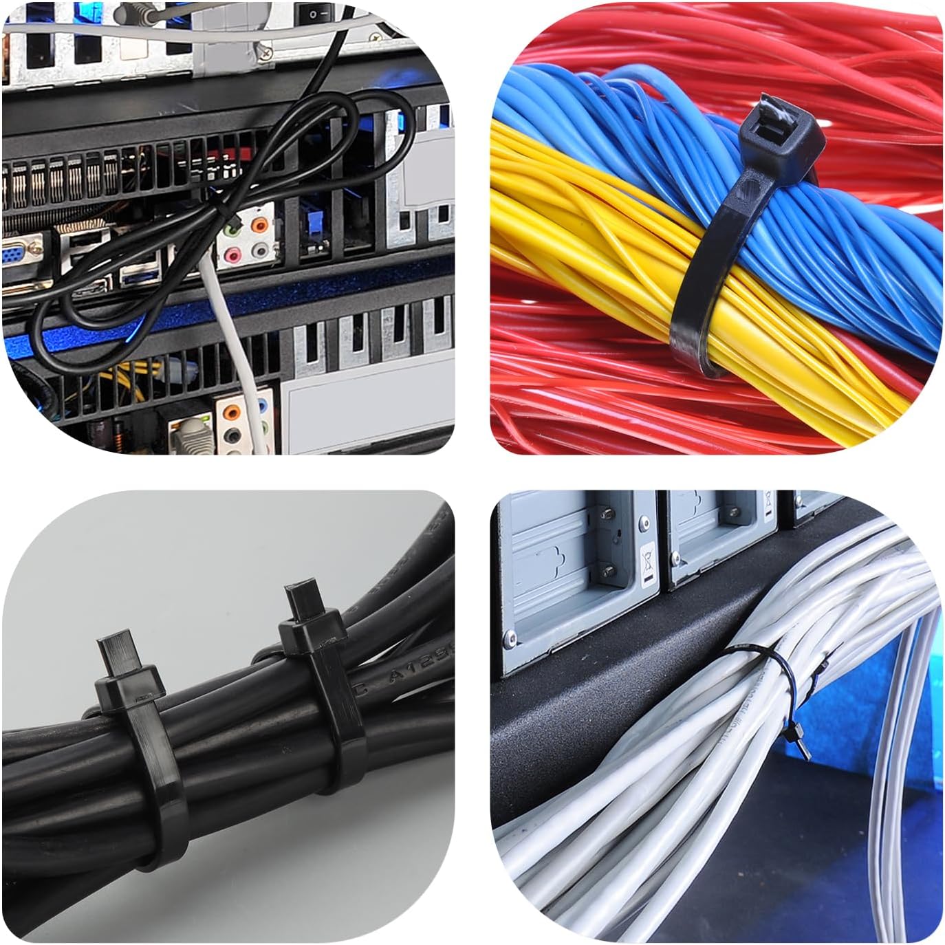 12 Inch Black Zip Ties (2000 Pack), 45 LBS Tensile Strength, Self-Locking Nylon PA66 UV Resistant Cable Ties for Indoor and Outdoor Use-VerdiqueGarden