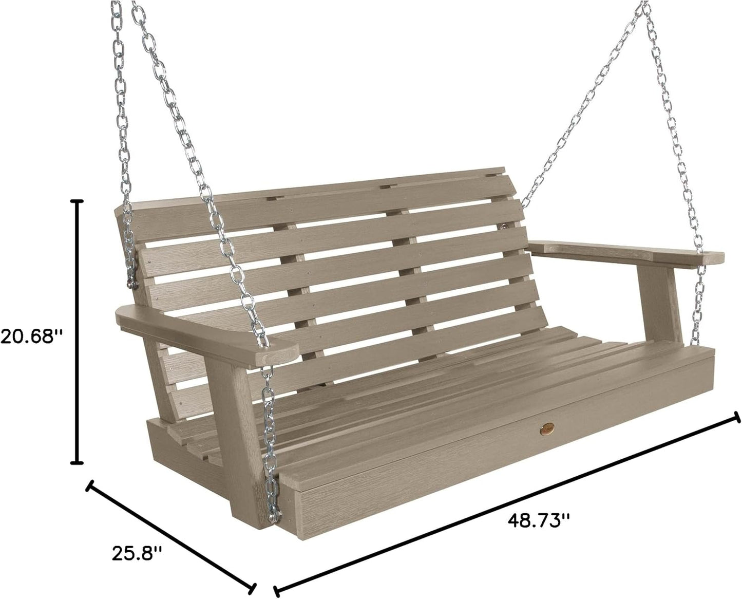highwood Weatherly Porch Swing, 4 Feet, Woodland Brown-VerdiqueGarden