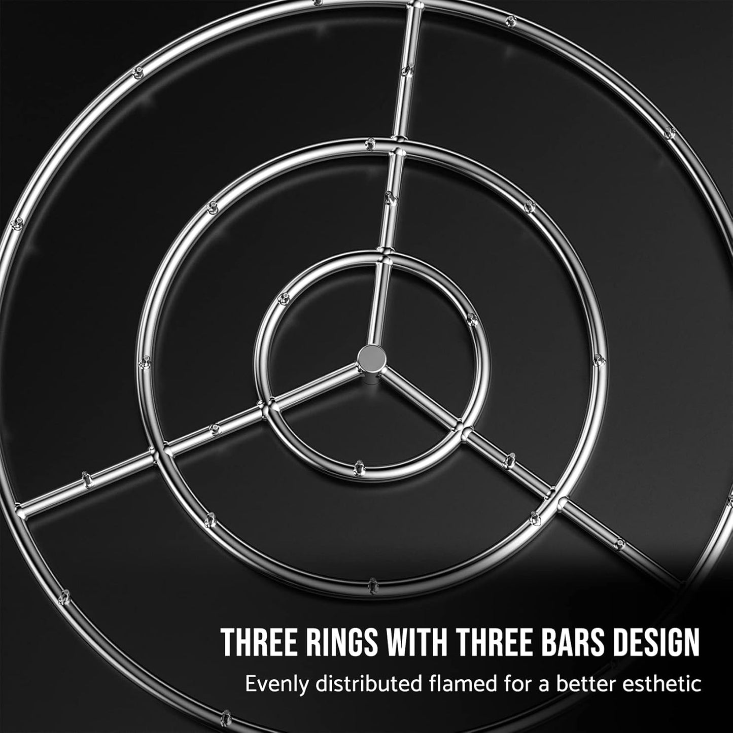 Skyflame 30-Inch Round Stainless Steel Fire Pit Jet Burner Ring, High Flame-VerdiqueGarden