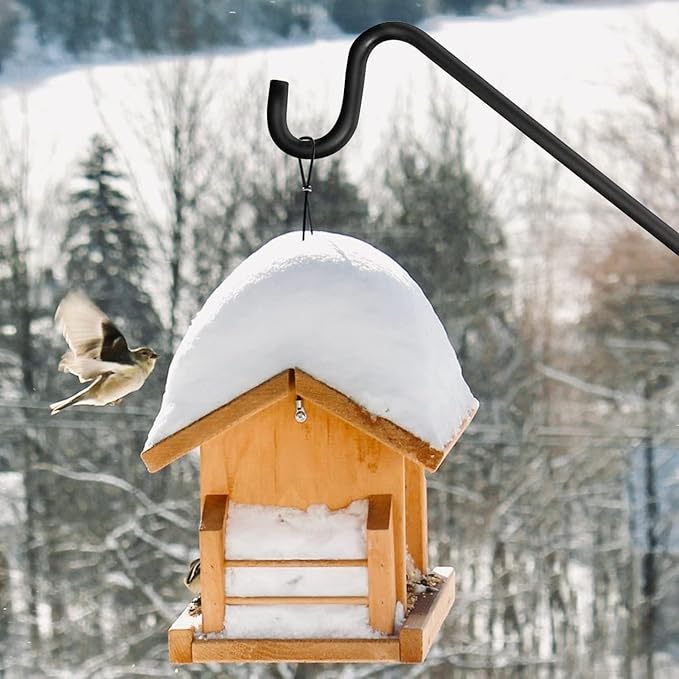 ERYTLLY 2 Packs Extended Rail Hook Fence Deck Bird Feeder Hook 360 Degree Rotary and Length Adjustable Plant Bracket for Feeders, Planters, Suet Baskets, Lanterns, Wind Chimes and More-VerdiqueGarden