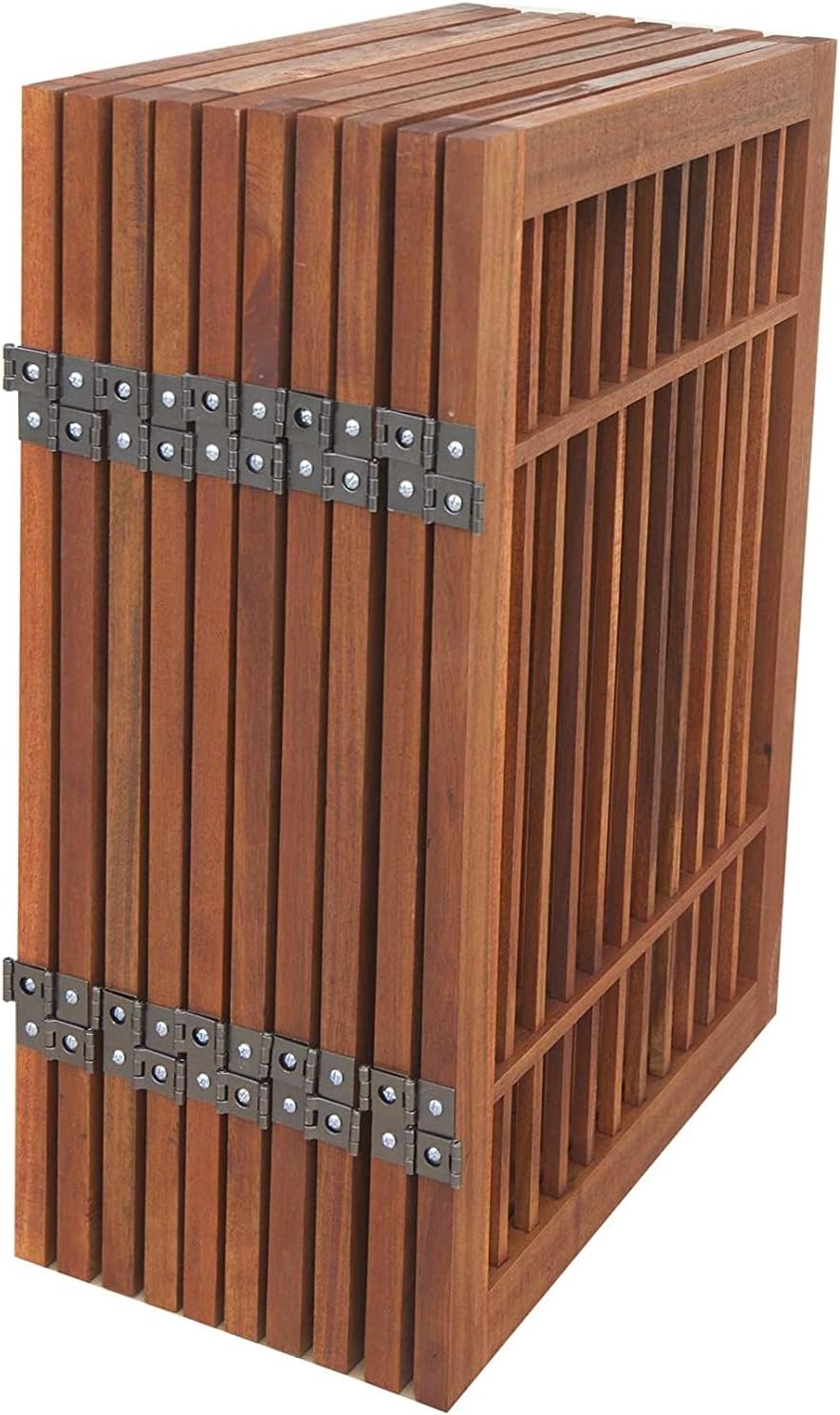 Urnporium Pet Dog Gate Strong and Durable Freestanding Folding Acacia Hardwood Portable Wooden Fence Indoors or Outdoors Foldable pet Barrier for The House (Brown Pet Gate, 10 Panel 24" Tall)-VerdiqueGarden