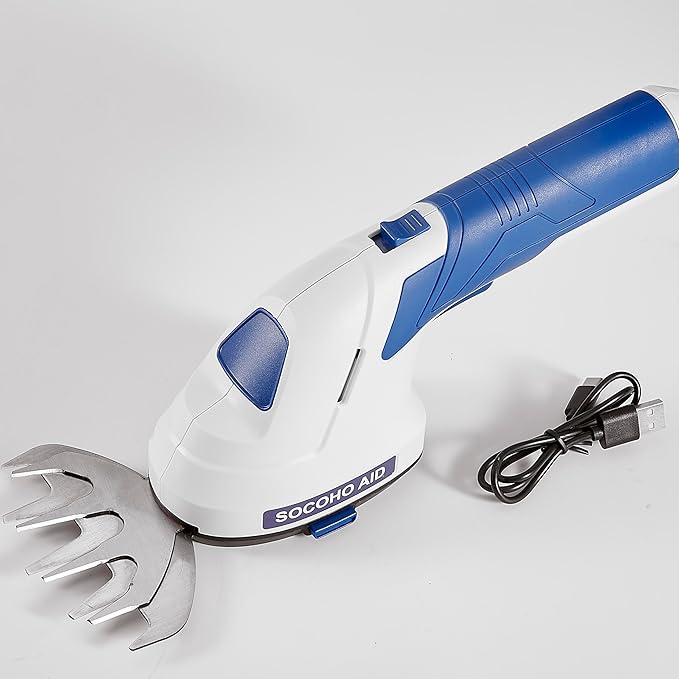 Cordless Hedge Trimmer Grass Shear - 2 in 1 Handheld 7.2V Electric Shrubbery Trimmer Grass Cutter Rechargeable Battery and Type-C-VerdiqueGarden