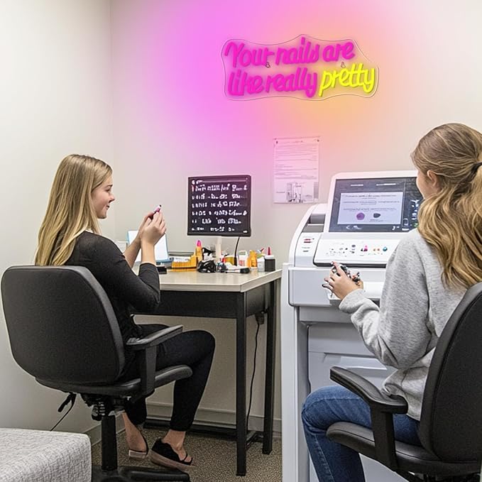 WLHOPE Your Nails Are Like Really Pretty Neon Sign, Nail Neon Signs for Wall Decor, Pink Led Signs USB Connectivity Nails Light Up Signs for Nails Shop Nails Salon Home Bar Girls Room Beauty Shop Nails Room-VerdiqueGarden