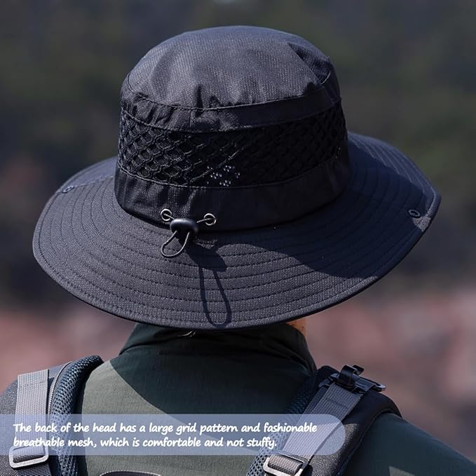 Fishing Hat, UPF50+ Wide Brim Sun Hat for Men Women, UV Protection Hiking Beach Bucket Hats Summer Safari Hat-VerdiqueGarden