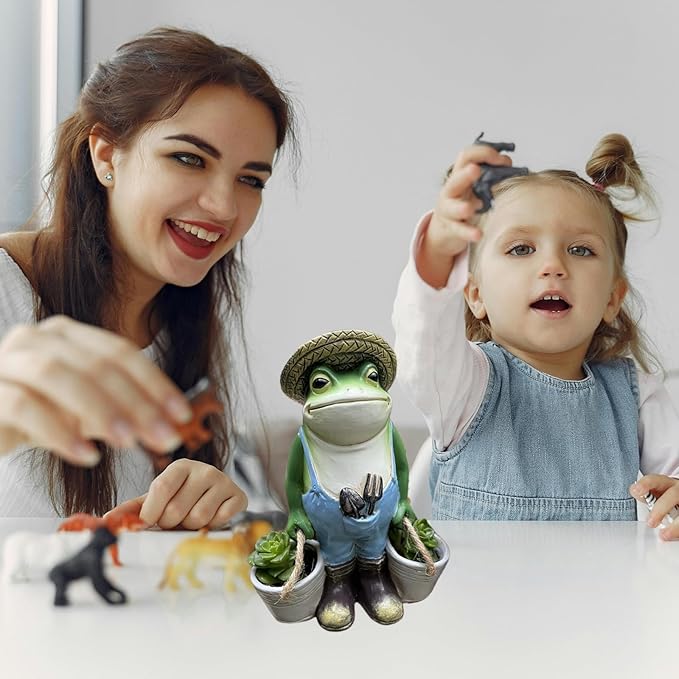 Frog Garden Decor, Frogs Garden Statue for Yard, Outdoor Statues for Garden,for Yard Art Lawn Ornaments Porch Patio Balcony Home House - Birthday Gifts for Grandma Mom Women and Housewarming GifT-VerdiqueGarden