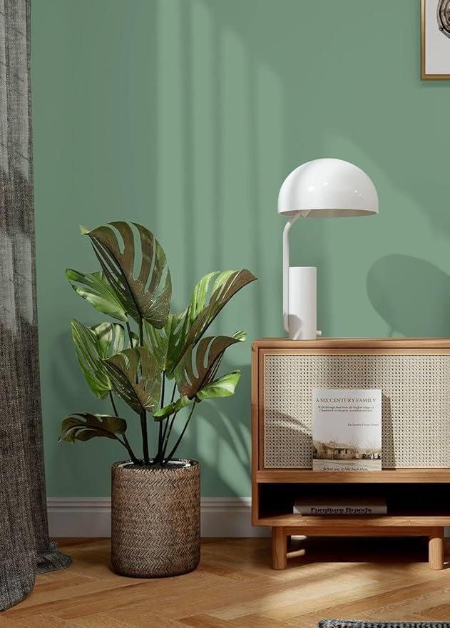 Dimoon 118''x17.7'' Green Peel and Stick Wallpaper Contact Paper Modern Self Adhesive Wall Paper Removable Renter Friendly Textured Solid Color Shelf Cabinet Vinyl Roll (118''x17.7'',Spring Green)-VerdiqueGarden