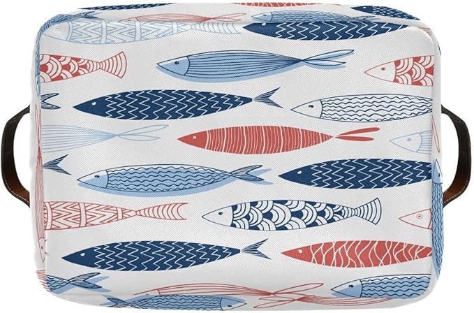 Fish Rectangular Storage Basket Organizer Bin Shelf Baskets For Clothes Gifts For Home Office Dorm-VerdiqueGarden