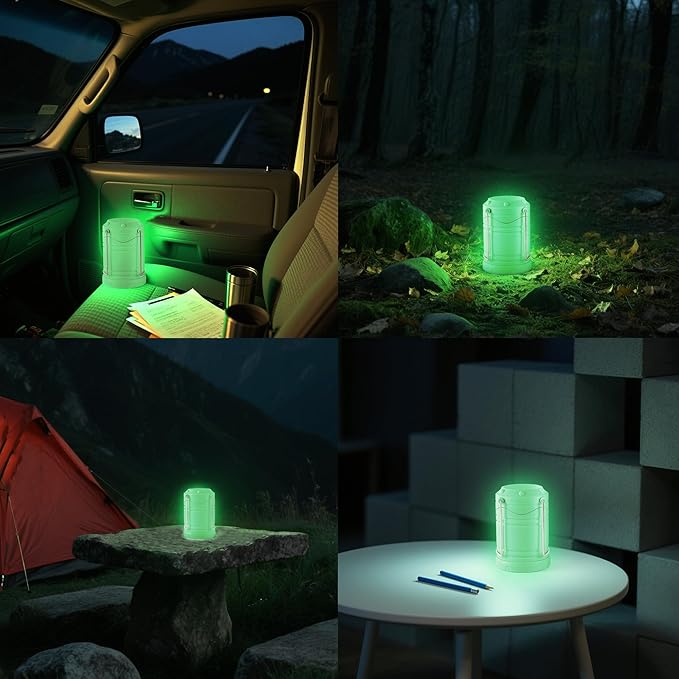 Lichamp LED Camping Lantern, 4 Pack Battery Powered Flashlight for Power Outages, Portable Collapsible Hanging Light Essential for Home, Outdoor, Emergency Lamp Survival Kit Gear for Hurricane, C2-VerdiqueGarden