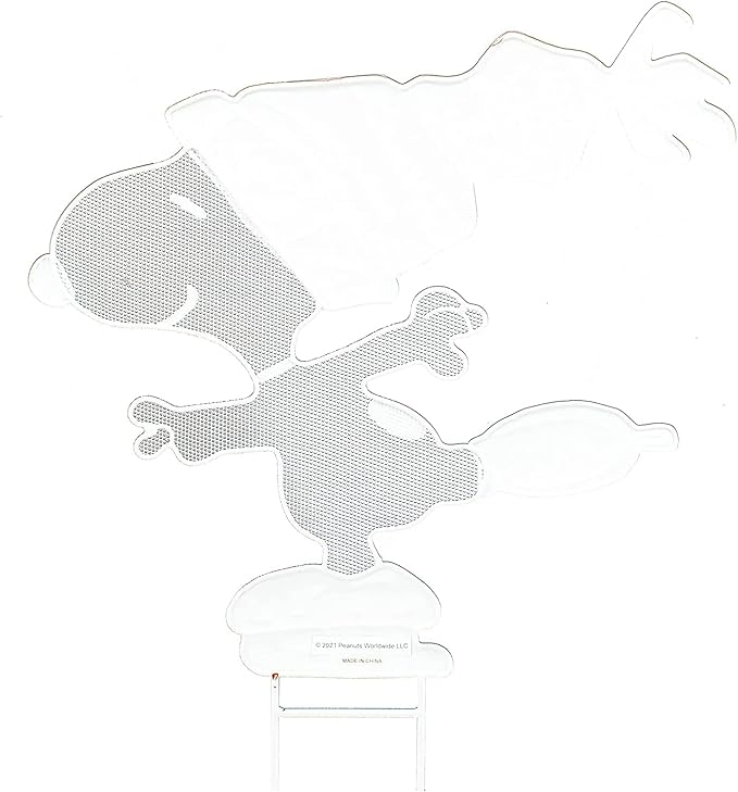 Peanuts Gang Around The Tree Christmas Yard Art Outdoor Christmas Decor Hammered Metal (18'' Mesh Snoopy Ice Skating), Multicolor, 18'' wide x 32'' high-VerdiqueGarden