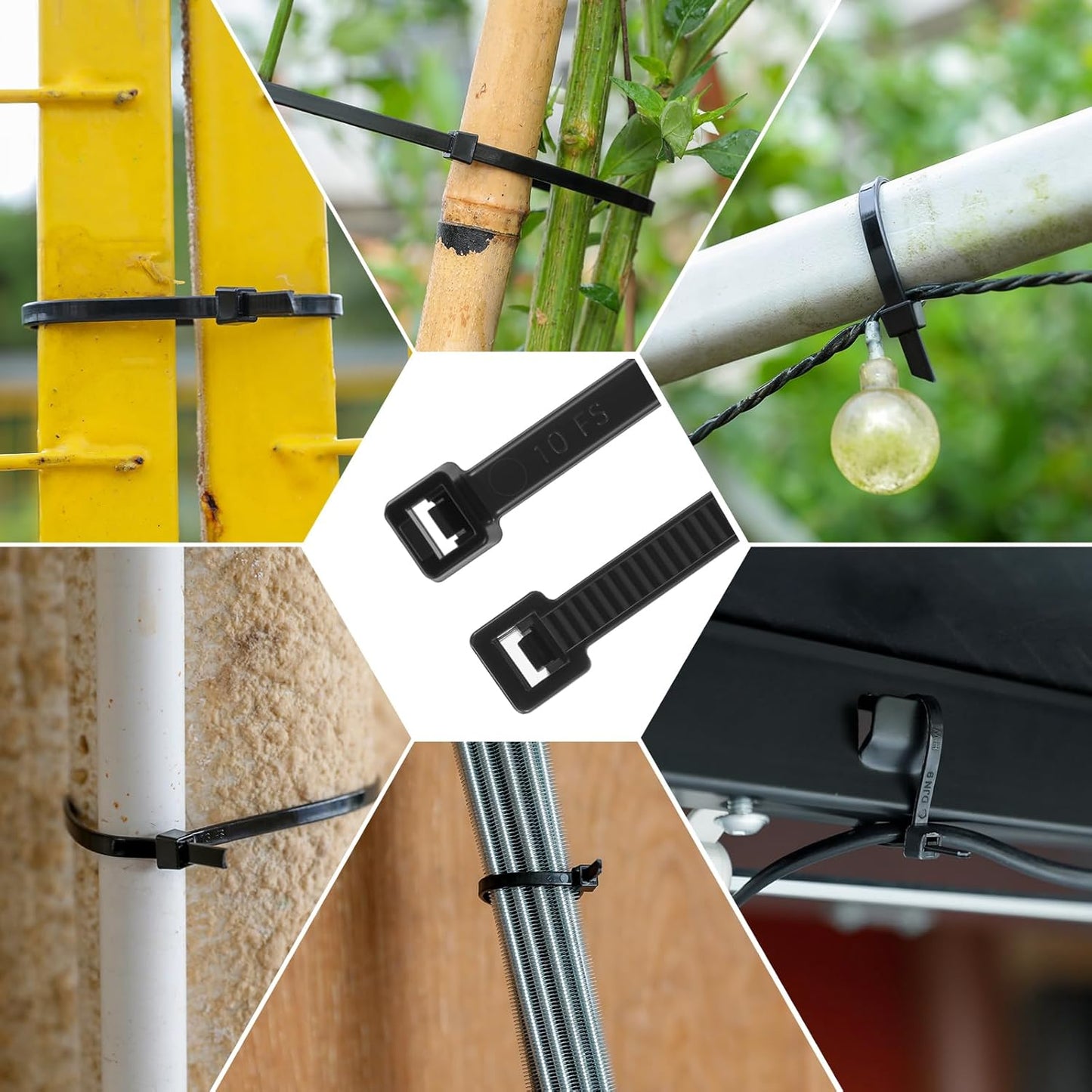 18 Inch Anti Withdrawal Zip Ties 100 LBS Tensile Strength Heavy Duty Cable Wire Ties With Self-Locking Adjustable More Durable Nylon Tie Wraps for Indoor Outdoor(100 Pack)-VerdiqueGarden