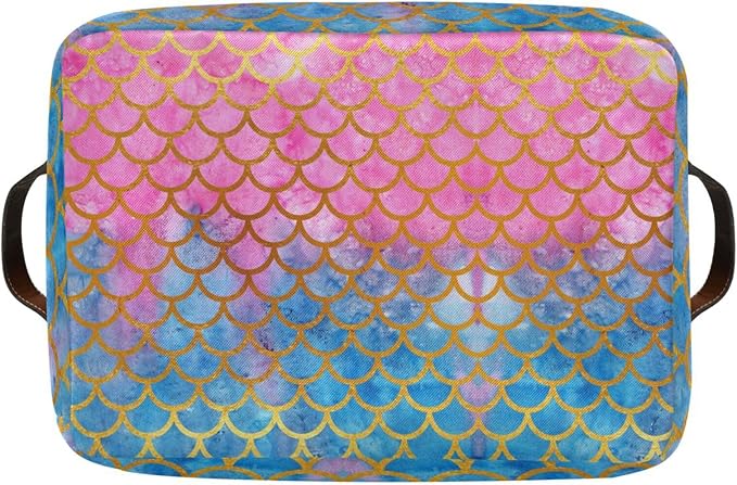 Mermaid Rectangular Storage Basket Organizer Bin Shelf Baskets For Clothes Gifts For Home Office Dorm-VerdiqueGarden