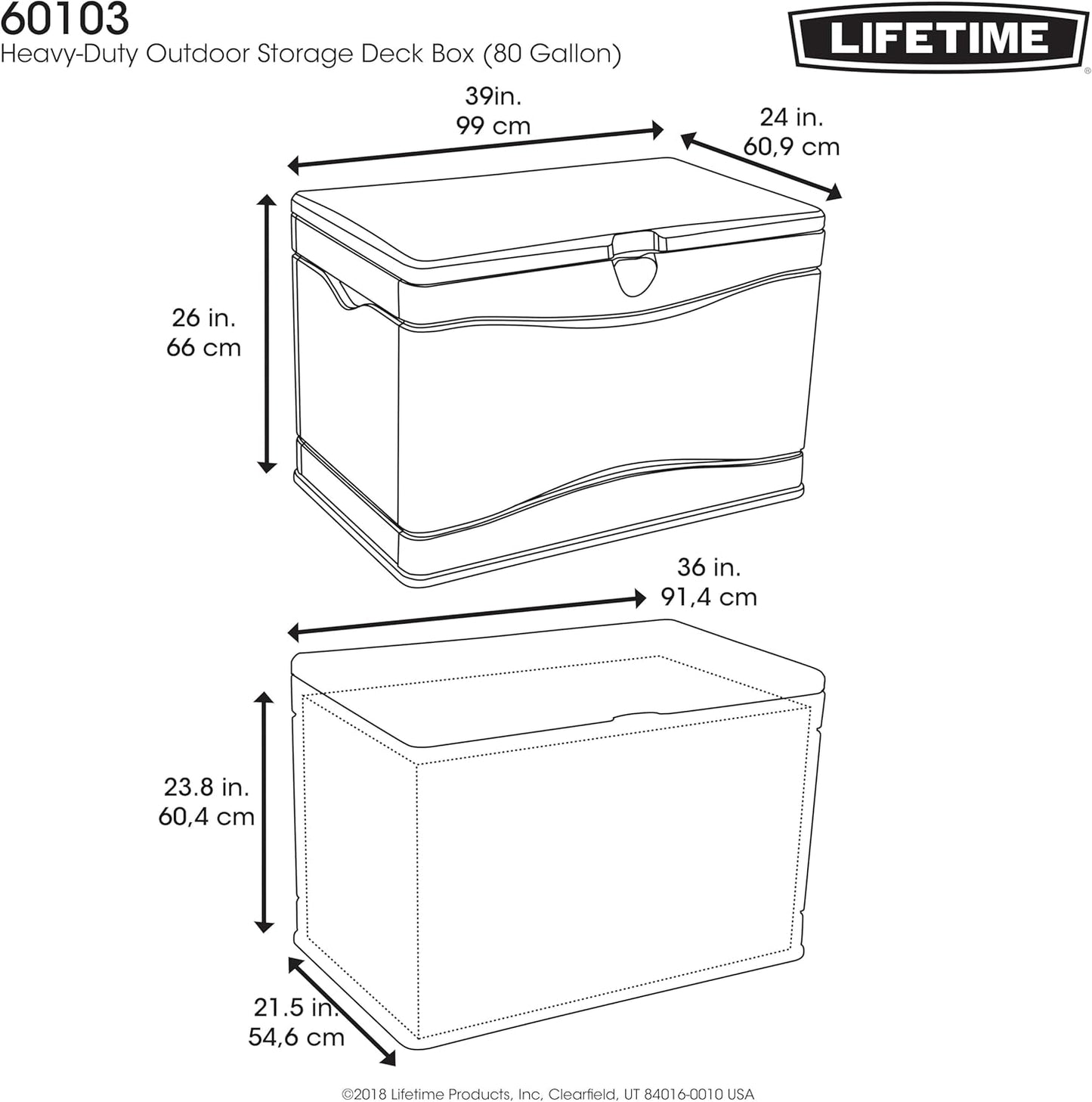 Lifetime 60103 Deck Storage Box, 80 Gallon, Desert Sand/Brown-VerdiqueGarden