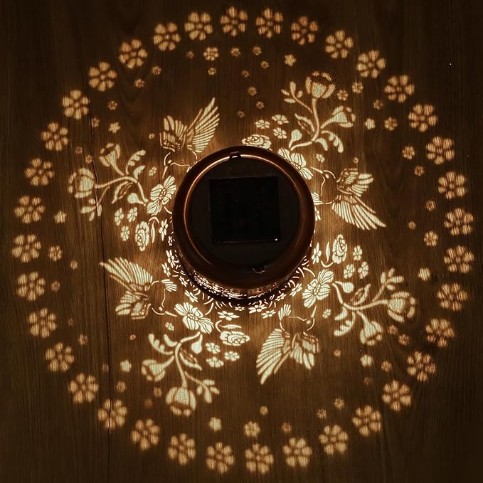 Solar Lanterns Outdoor Waterproof Hummingbird Garden Decor Gifts for Women Mom Grandma Mothers Day Gifts Hanging Solar Lights Metal Solar Decoration Outside for Yard, Backyard, Patio Deals-VerdiqueGarden