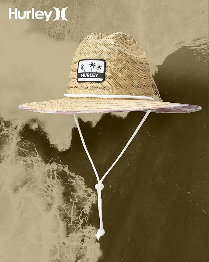 Hurley Women's Straw Hats - Real Straw Hat Medium Brim and Adjustable Chin Strap-VerdiqueGarden