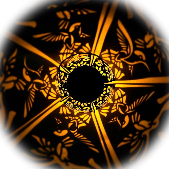 Hummingbird Lantern 2 Pack Solar Lanterns Outdoor Hanging Solar Lights, Upgraded Metal Garden Lanterns - Waterproof LED Decorative Light for Garden Patio Yard Gifts for Mom Grandma Women-VerdiqueGarden