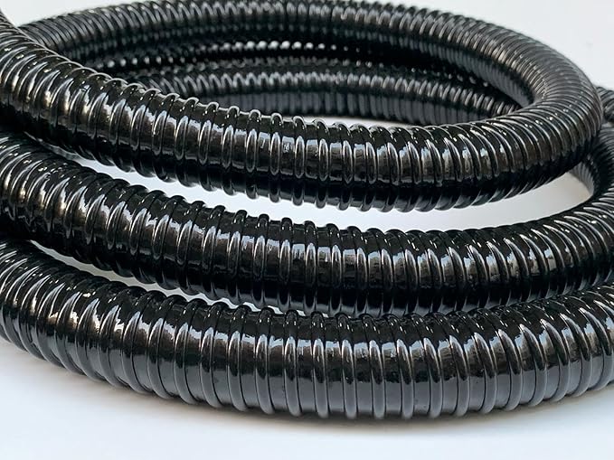 1 1/2 Inch Pond Sump Pump Discharge Hose Corrugated Water Hose Black PVC Strong Flexible Tubing 10Ft-VerdiqueGarden