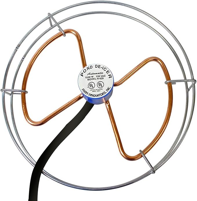 Farm Innovators 1500 Watt Cast Aluminum Submergible Water Tank Deicer, with Self Regulating Thermostat and Anti Chew Cord Protector, 2 Pack-VerdiqueGarden