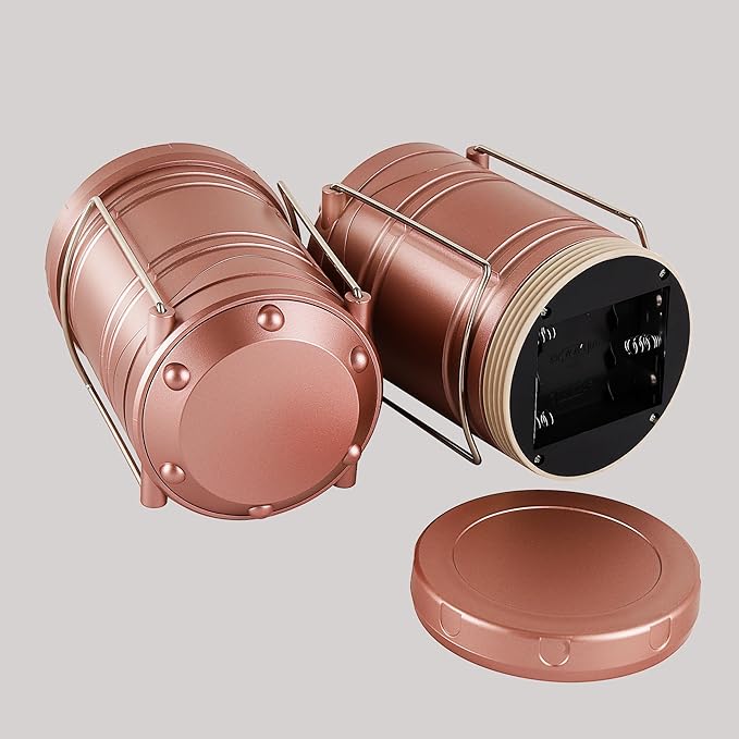 Lichamp LED Camping Lantern, 4 Pack Battery Powered Flashlight for Power Outages, Portable Collapsible Hanging Light Essential for Home, Outdoor, Emergency Lamp Survival Kit Gear for Hurricane,B4RG-VerdiqueGarden