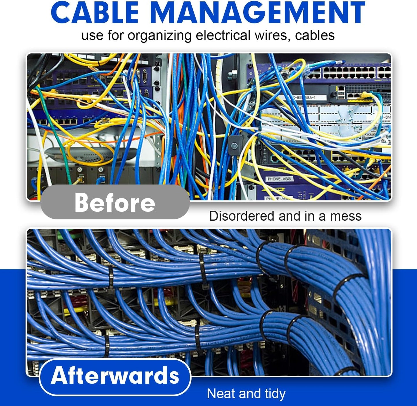 Zip Ties, RAZCC 1200pcs Black Cable Zip Ties 8 Inch, Heavy Duty Plastic Wire Ties with 50lb Tensile Strength, Self-Locking Black Nylon Tie Wraps for Indoor and Outdoor-VerdiqueGarden