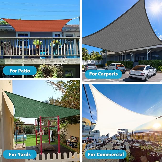 Amagenix Sun Shade Sail 7X9 Curved Edge Outdoor Shade Canopy Dark Grey Breathable 95% UV Block Shade Cloth for Patio Garden Backyard (We Make Custom Size)-VerdiqueGarden