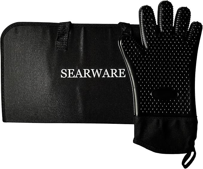 Barbecue Grill Tool Set - Stainless Steel - Strong Durable Design - Heat Resistant Glove & Bristle Free Grill Brush - Thermometer, Meat Injector, & Corn Skewers - Perfect For Smokers & Grills-VerdiqueGarden