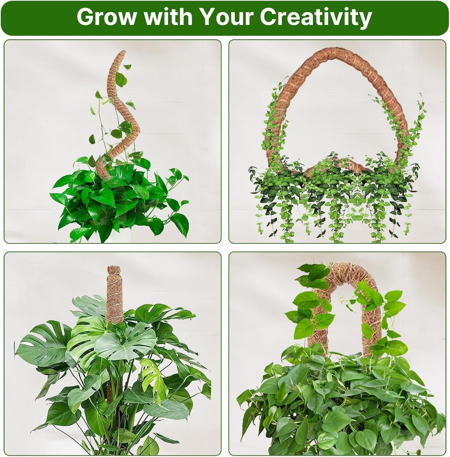 48 Inch Bendable Moss Pole for Plants Monstera, Coir Plant Pole Stick, Support Stake for Climbing Plants Indoor, Pothos, Philodendron, Moss Pole kit, Plant Support Stake for Plants Indoor-VerdiqueGarden