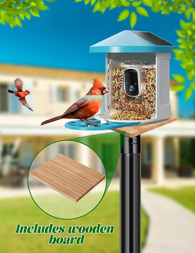 XDW-GIFTS Bird House Pole, 1 Pack 92 Inch Metal Bird Feeder Pole for Outdoor, with 5-Prong Heavy Duty Base for Birdhouse Mounting, Weather Station-VerdiqueGarden