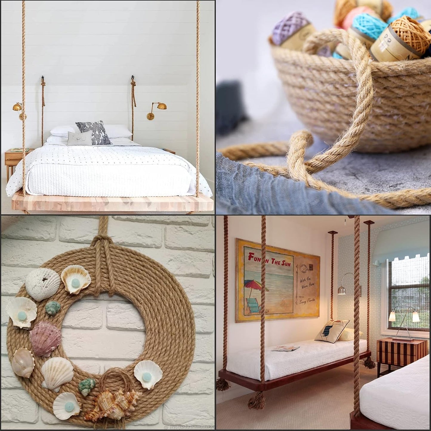 100 Feet 1/2 Inch Thick Natural Jute Rope, 12mm x 30m Strong Hemp Rope, Thick Twine Rope for Gardening-VerdiqueGarden