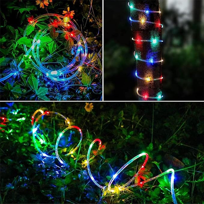 200ft LED Rope Lights Outdoor, 1440 LED Flexible Tube Lights with 8 Modes, Waterproof LED Rope Lighting for Outside, Garden, Patio, Bedroom, Party, Pool, Fences, Indoor Outdoor Decoration (Multicolor)-VerdiqueGarden
