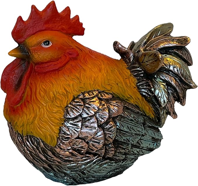 Rooster Garden Statue Quietly Holds a Hidden Key Outside for Your House or in Your Kitchen for Your Car-VerdiqueGarden