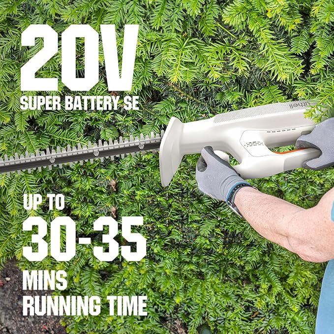 Litheli 20V Cordless Hedge Trimmer 16" (5/8" Cut), Handheld Shrub/Bush Trimmer, Lightweight for Thick Branches & Yard Work,Work with Litheli 20V System (2.5Ah Battery Incl.)-VerdiqueGarden