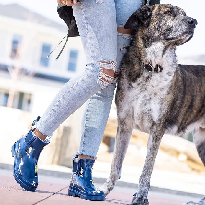 NORTY - Womens Ankle Rain Boots - Ladies Waterproof Winter Spring Garden Boot runs ½ size large-VerdiqueGarden