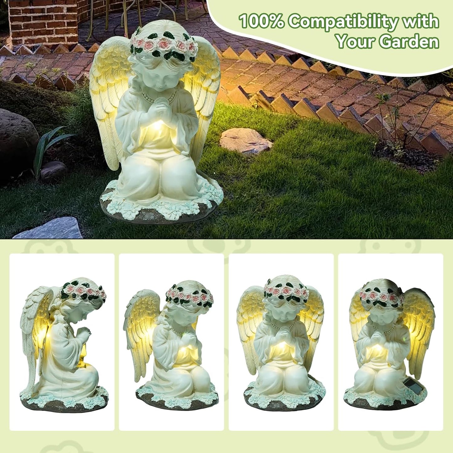 Solar Angel Garden Statues with LED Lights, Outdoor Decor for Patio Yard Balcony - Unique Housewarming Birthday Gifts for Women Mom Grandma-VerdiqueGarden