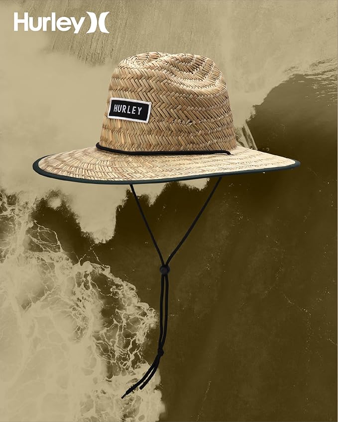 Hurley Men's Straw Hat - Bayside Lifeguard Straw Sun Hat-VerdiqueGarden